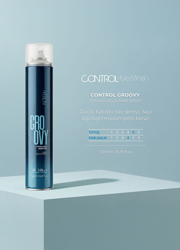Screen Hair Care Control Groovy Strong Hold Hair Spray 500 ml - 2