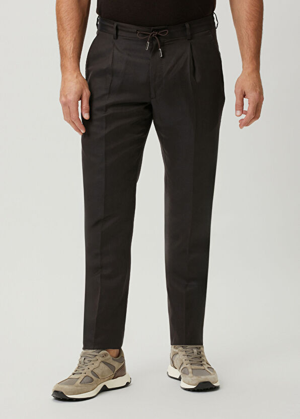 Moorer Anton Brown Waist Corded Wool Trousers - 2