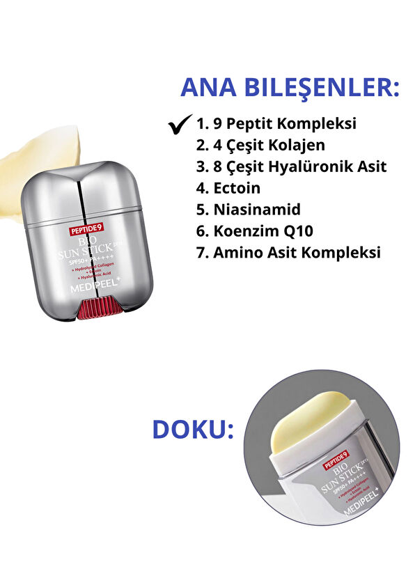 MEDIPEEL Peptide 9 Bio Sun Stick PRO SPF50+ PA++++ Peptid Güneş Koruyucu Stick 20 gr - 2