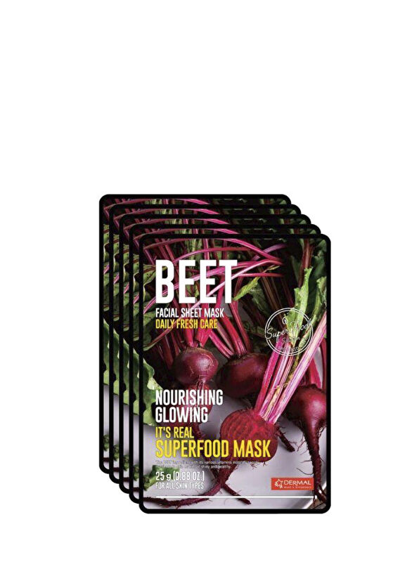 Dermal Beet Besleyici ve Canlandırıcı 5'li Pancar Yüz Maskesi 5 x 25 gr - 1