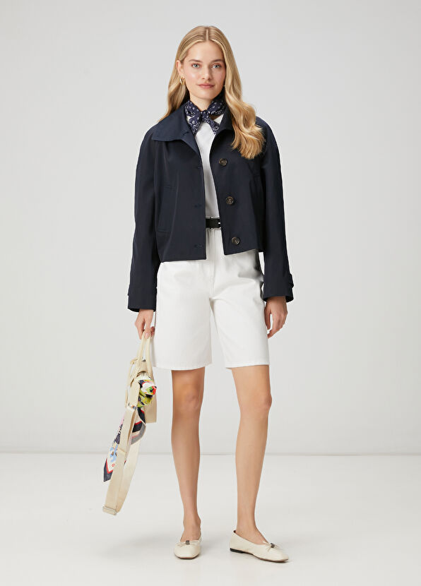 Beymen Club Kırık Beyaz Denim Bermuda - 1