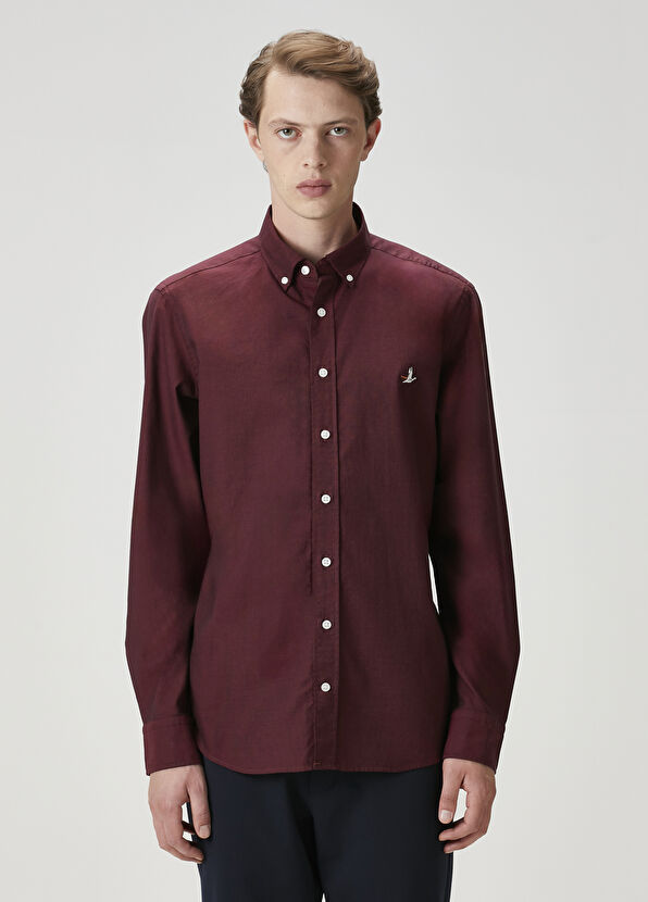 Beymen Club Slim Fit Mürdüm Oxford Gömlek - 1