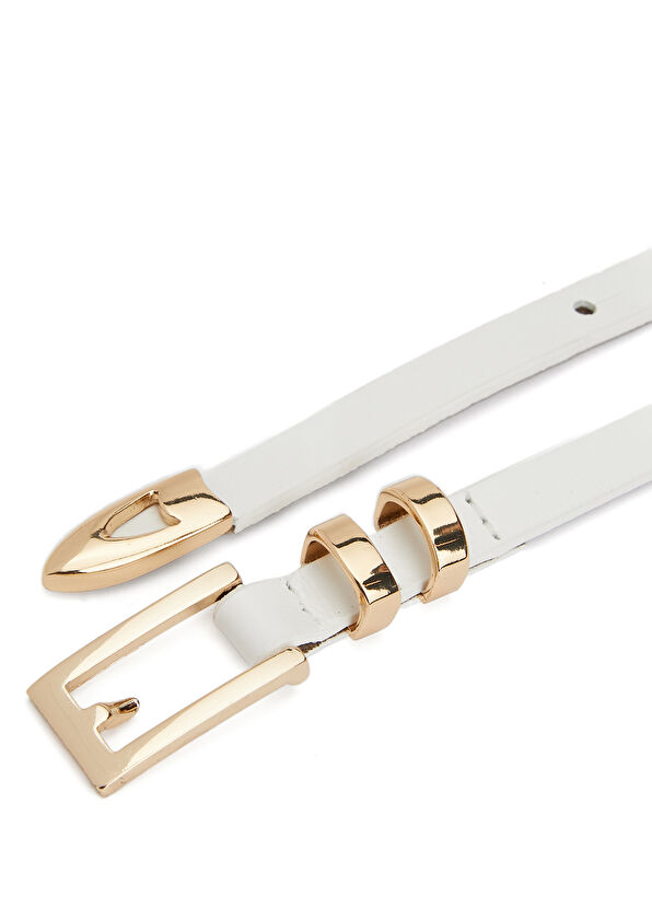 Beymen Club White Women's Leather Belt - 2