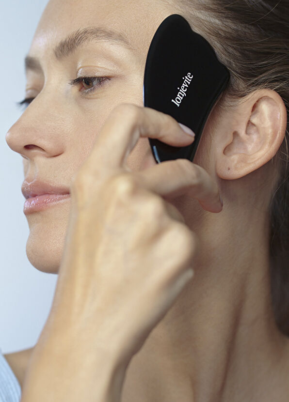 Lonjevite Kanat Şekilli Siyah Obsidyen Gua Sha - 2