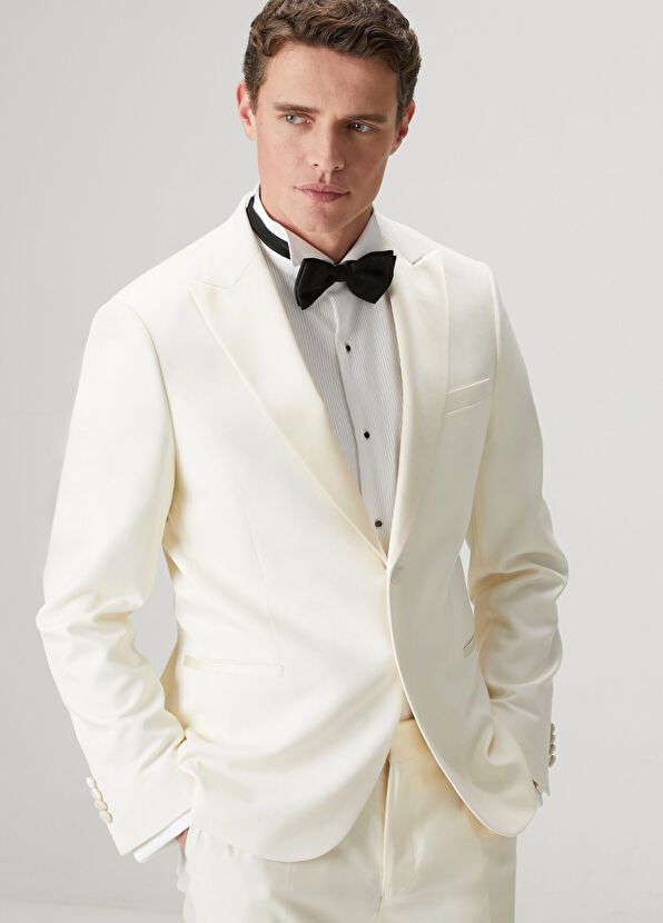 Beymen Club Off-White Wool One-Button Tuxedo - 2