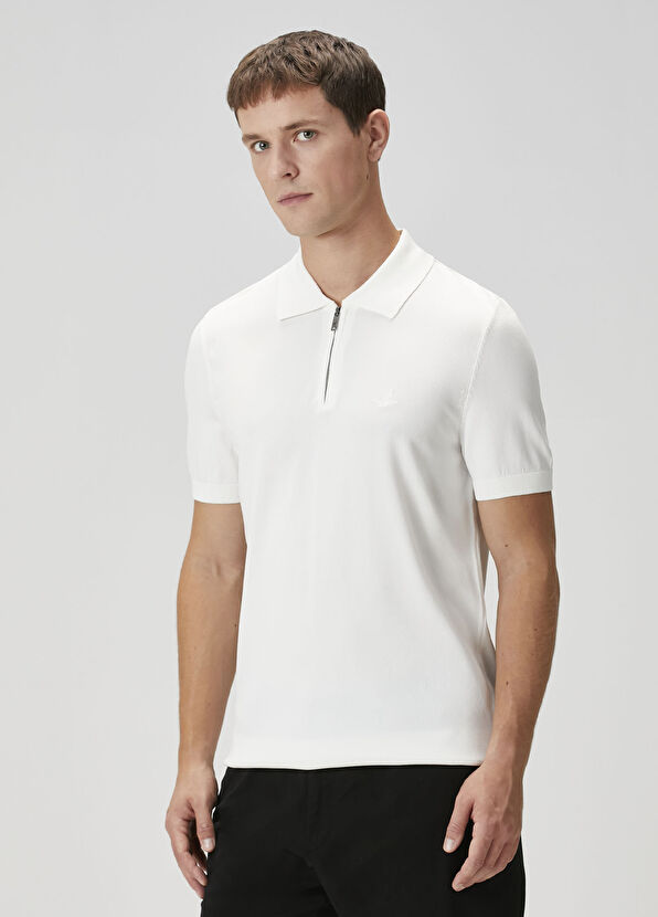 Beymen Club Beyaz Polo Yaka Kısa Kollu Triko - 2