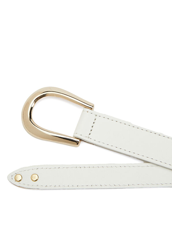 Beymen Club White Women's Leather Belt - 2