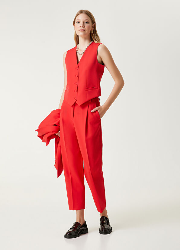 Kırmızı Pileli Pantolon Beymen Club Kırmızı Pileli Pantolon - 2