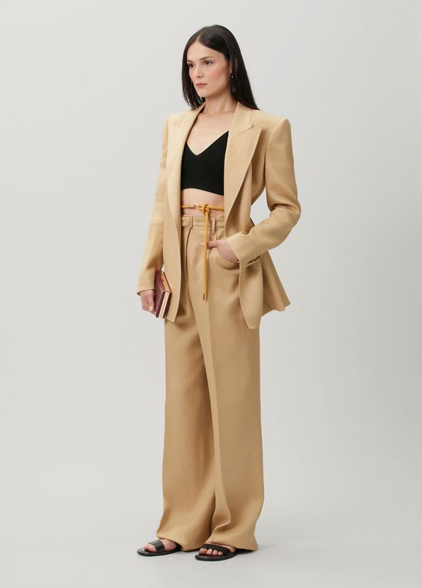 Gabriela Hearst Camel Keten Blazer - 2
