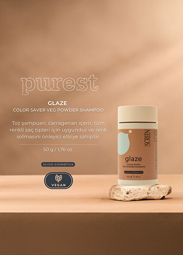 Screen Hair Care Glaze Color Saver Vegan Shine Color Protector Powder Shampoo 50 ml - 2