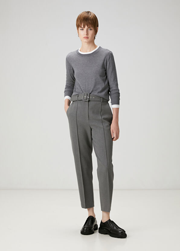 Beymen Club Gri Melanj Yün İnce Basic Kazak - 2