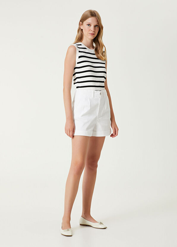 Beymen Club Black White Striped Knit Tank Top - 2