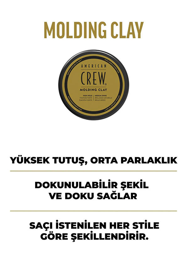 American Crew Molding Clay Erkekler İçin Yüksek Tutuşlu Şekillendirici Saç Pomadı 85 gr - 4