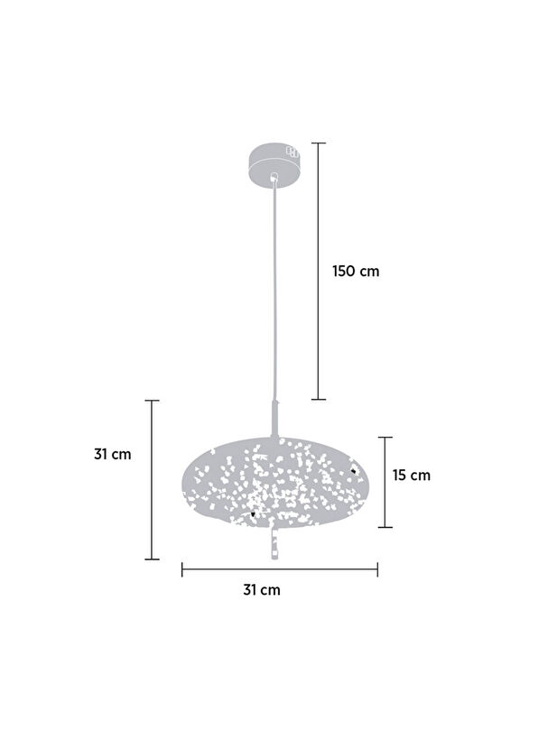 Heka Viyana Ufo Füme Cam Led Sarkıt Avize  - 4