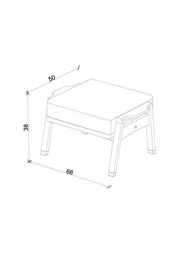 Ananas Akita Serisi Kahverengi Ahşap Ceviz Puf - 4