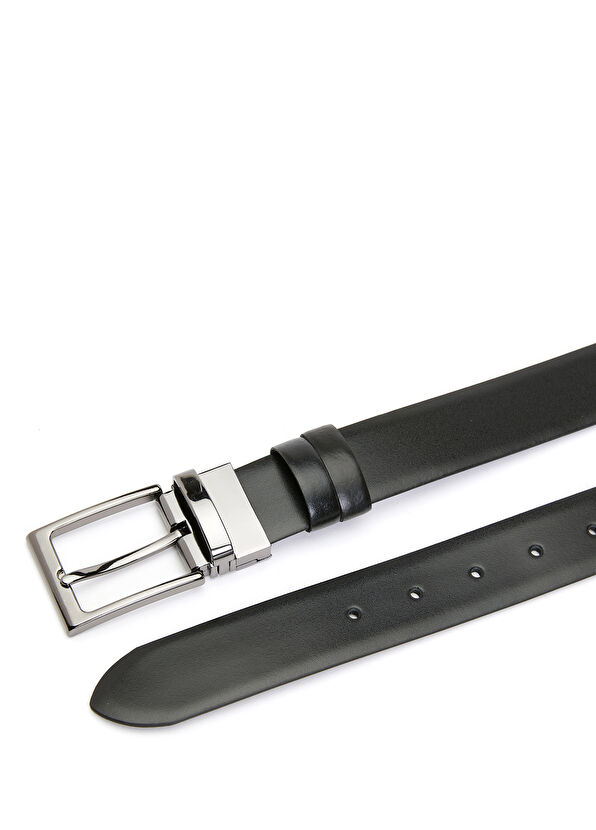 Beymen Club Siyah Çift Taraflı Erkek Deri Kemer - 2