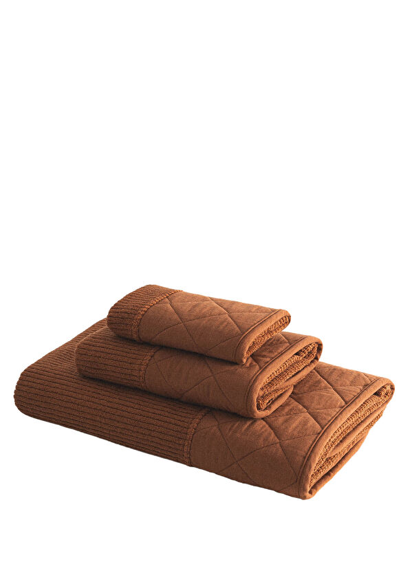 Ecocotton Hüma Terra Quilted Cotton 3-Piece Bath Towel Set - 2