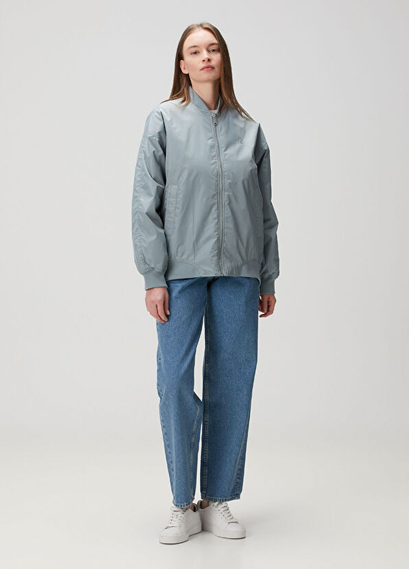 CK Jeans Long Mavi Bomber Ceket - 2
