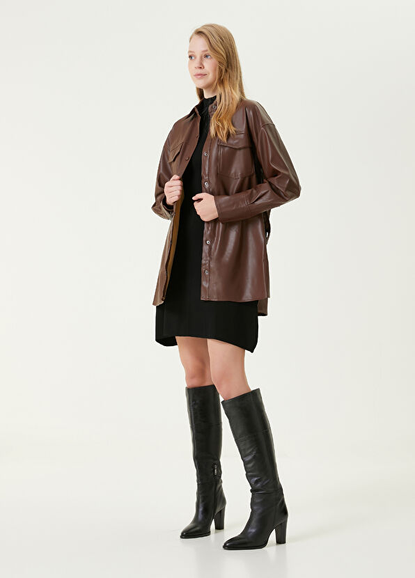 Beymen Club Konyak Kemerli Suni Deri Dış Gömlek - 4