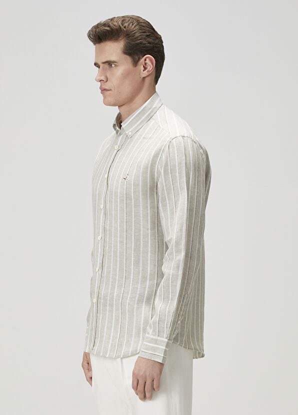 Beymen Club Striped Linen Shirt - 4
