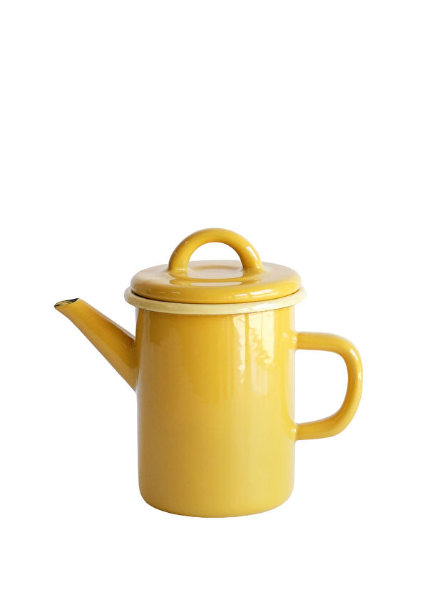 Elif Emaye Yellow Enamel Cylinder Teapot - 1