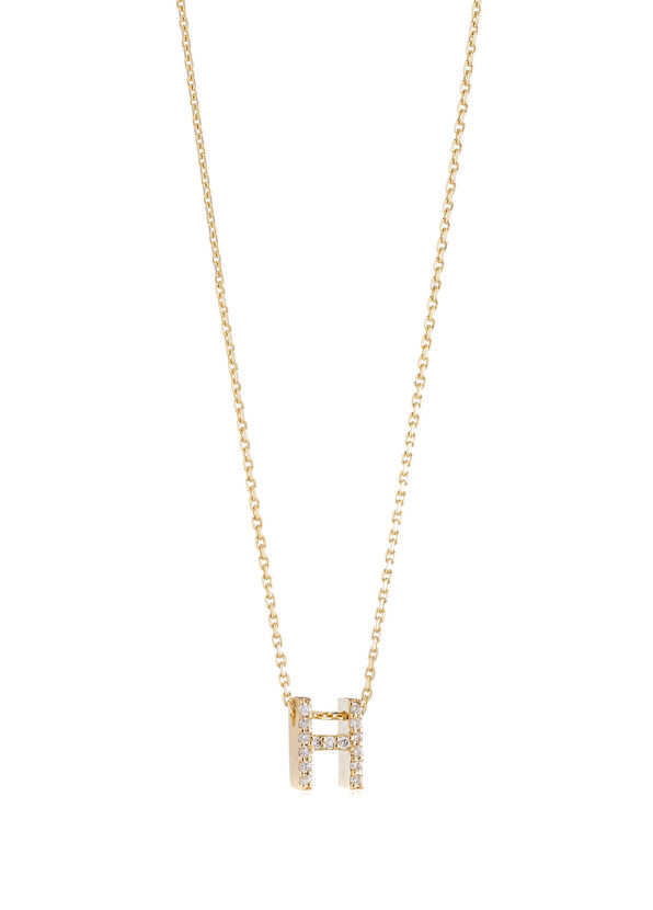 Proje 1 Mini Initials Diamond Women's Gold Necklace - 1
