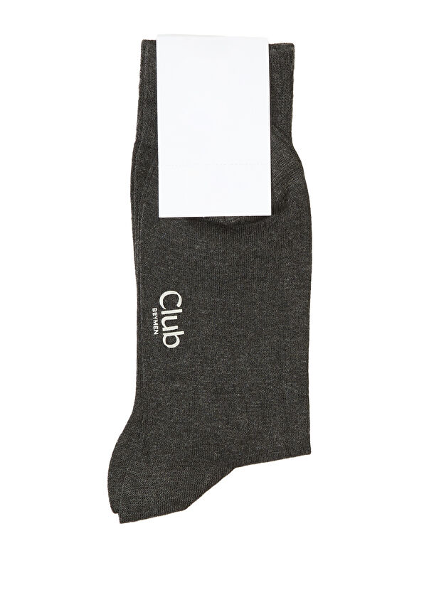 Beymen Club Anthracite Logo Embroidered Men's Bamboo Socks - 2