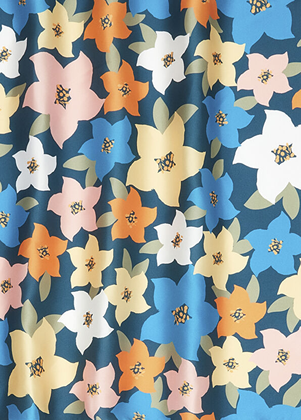 Beymen Club Çok Renkli Desenli 50x50 Kadın Saten Fular - 2