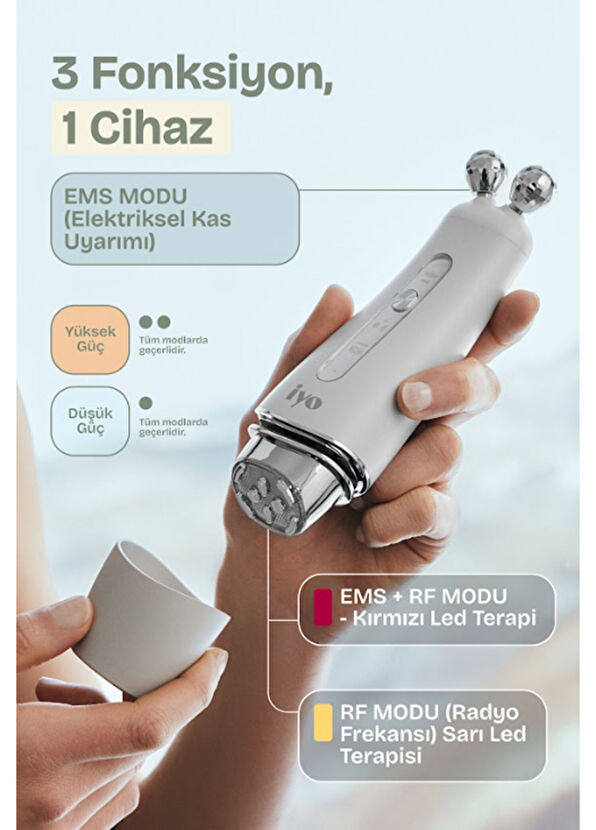 İyo Trio RF Facial Care+Ultrasonic Wave Face Cleanser Cilt Temizleme Cihazı - 4