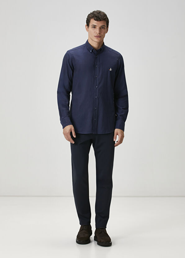 Beymen Club Slim Fit Lacivert Oxford Gömlek - 3