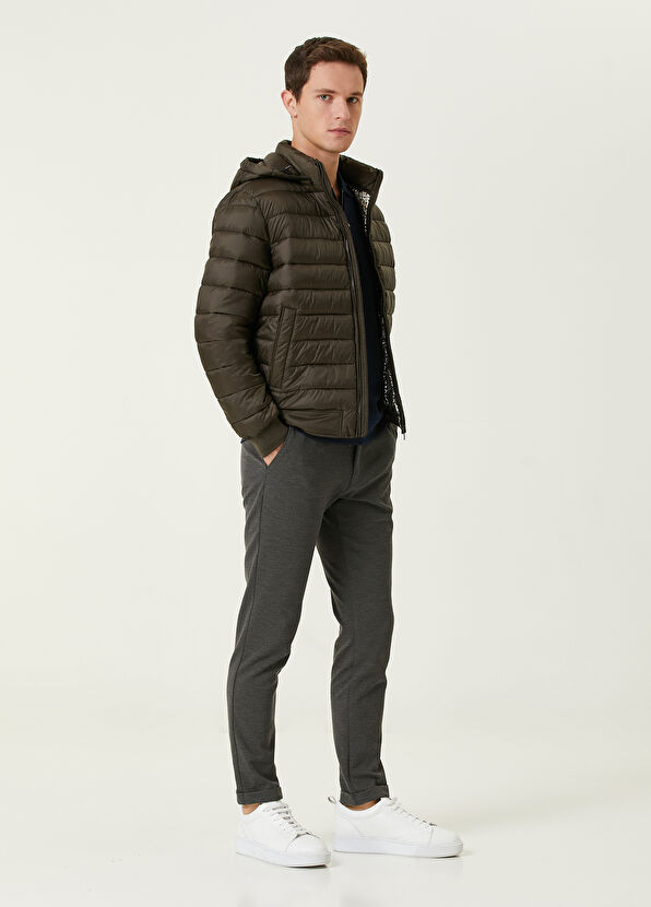 Beymen Club Haki Kapüşonlu Puff Mont - 3