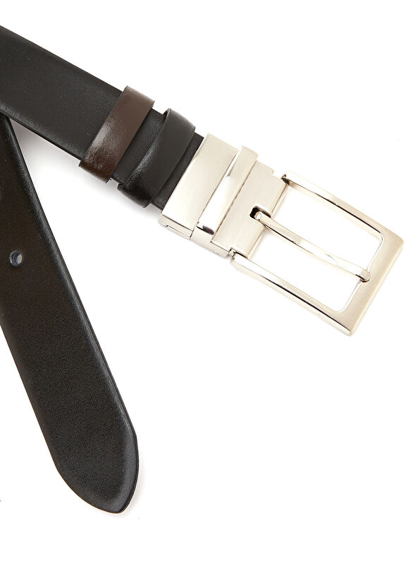 Beymen Club Siyah Kahverengi Çift Taraflı Erkek Deri Kemer - 2