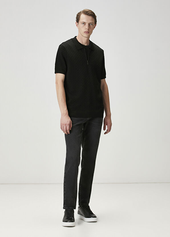 Beymen Club Siyah Polo Yaka Kısa Kollu Triko - 2