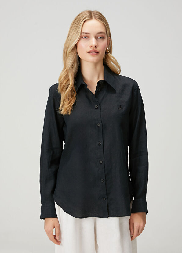Beymen Club Siyah Keten Gömlek - 3