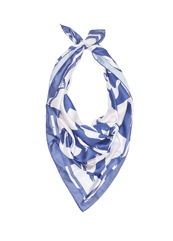 Beymen Club Mavi Beyaz Eşarp - 1