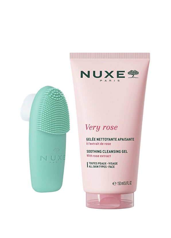 Nuxe Soothing Facial Cleansing Gel with Rose Extract 150 ml + 3-in-1 Skin Cleansing Brush - 1