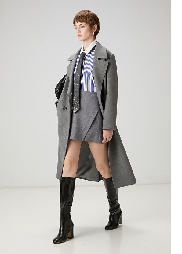 Beymen Club Gri Taşlı Mini Etek - 2