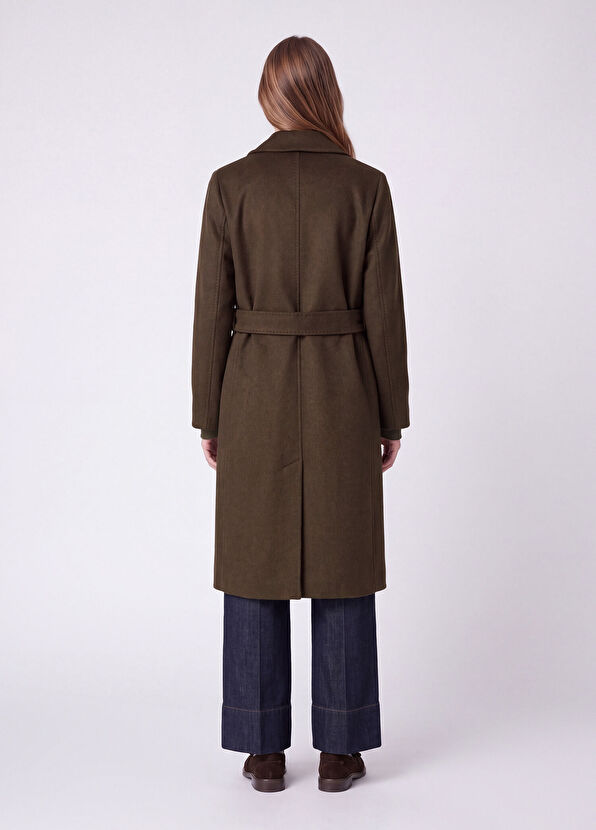 Beymen Club Brown Belted Cashmere Coat - 4