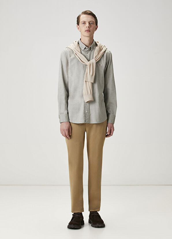 Beymen Club Slim Fit Açık Haki Oxford Gömlek - 2