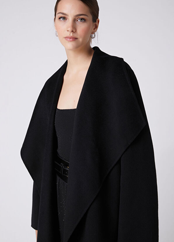 Beymen Club Black Belted Wool Coat - 2