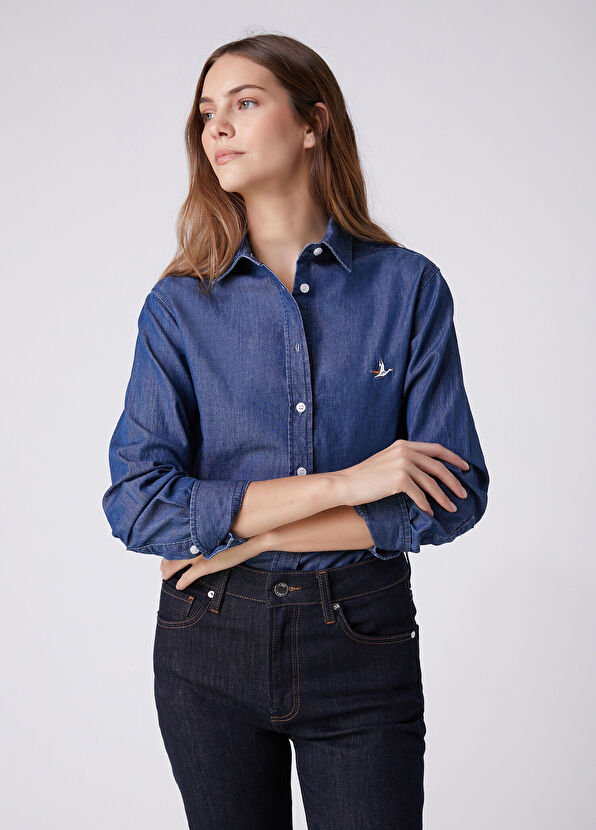 Beymen Club Mavi Denim Gömlek - 4