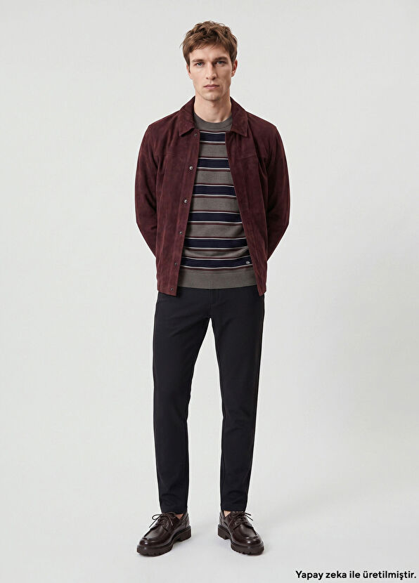 Beymen Club Plum Suede Shirt - 1