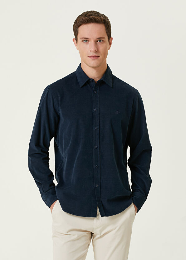 Beymen Club Comfort Fit Lacivert Kadife Corduroy Gömlek - 1