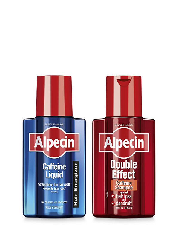 Alpecin Double Effect Dökülme ve Kepek Karşıtı Şampuan 200 ml + Caffeine Liquid Dökülme Karşıtı Saç Losyonu 200 ml 2'li Set - 1