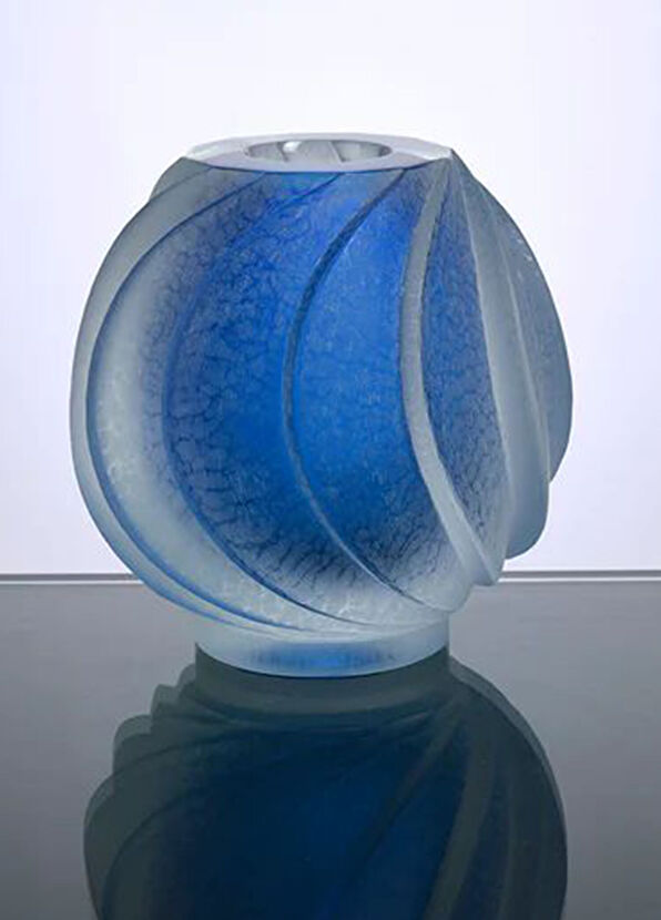 Beycam Wave Blue Glass Vase - 4