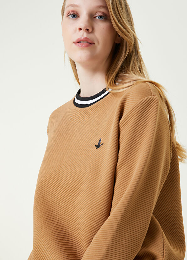 Beymen Club Camel Bisiklet Yaka Şeritli Sweatshirt - 4