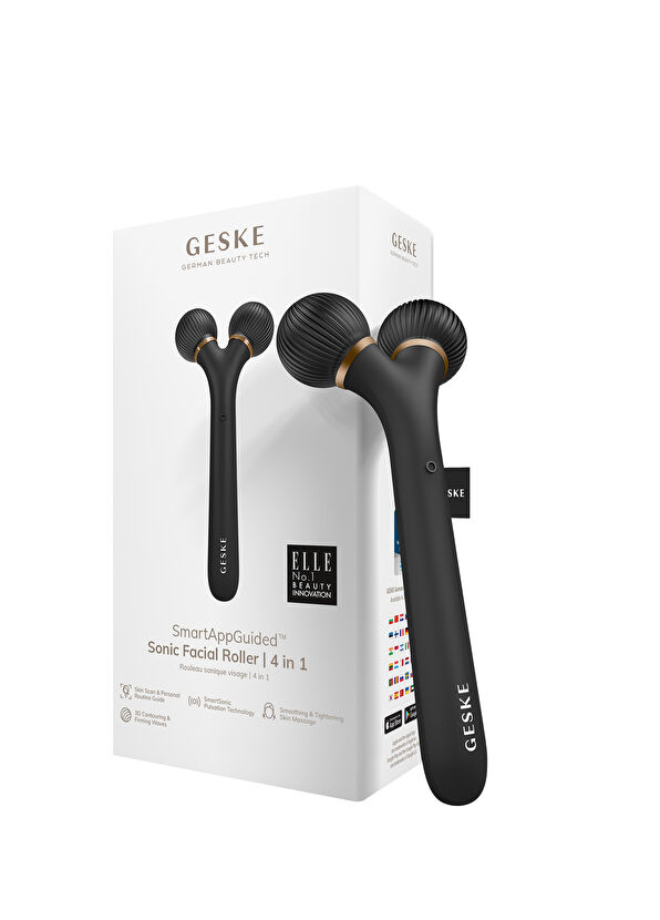 Geske Sonic Facial Body Roller Siyah Titreşimli Yüz Şekillendirici ve Vücut Bakım Roller Cihazı  - 1