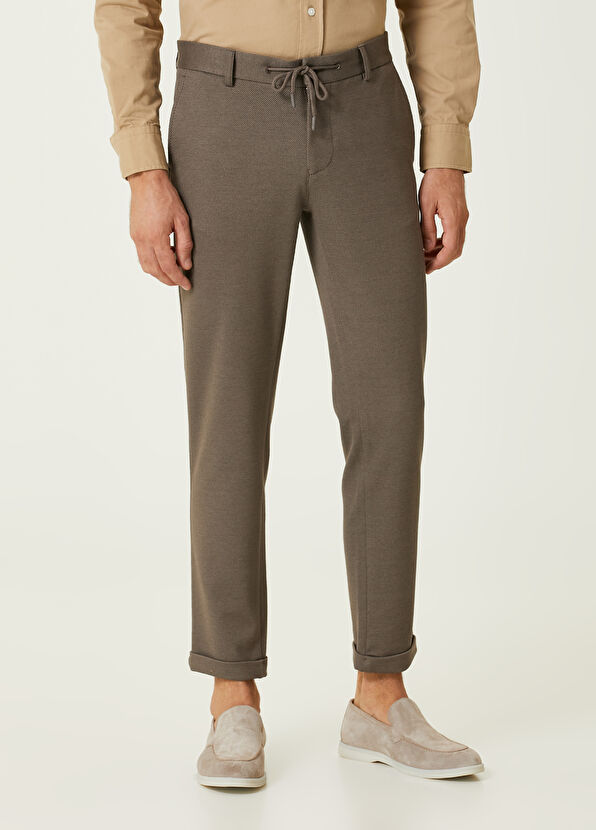 Vizon Kordonlu Diyagonal Desenli Chino Pantolon Beymen Club Vizon Kordonlu Diyagonal Desenli Chino Pantolon - 2