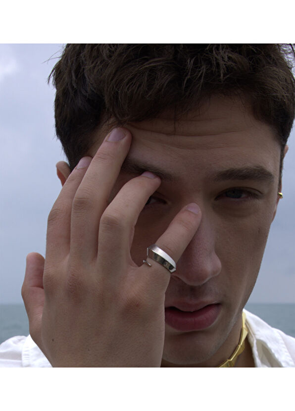 Mishka Fluid Kumlamalı Yılan 925 Ayar Gümüş Unisex Yüzük - 2