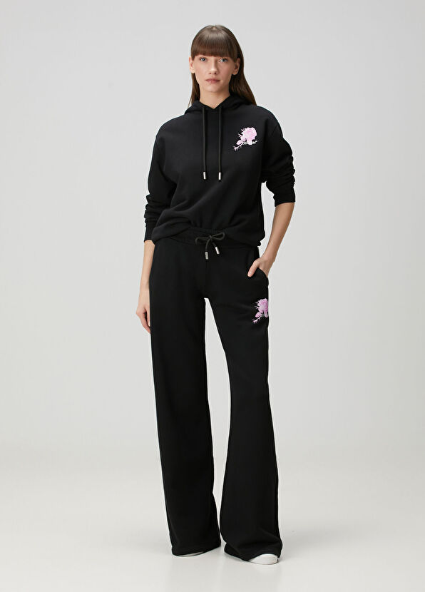 Off-White Siyah Beyaz Beli Kordonlu Eşofman Altı - 1